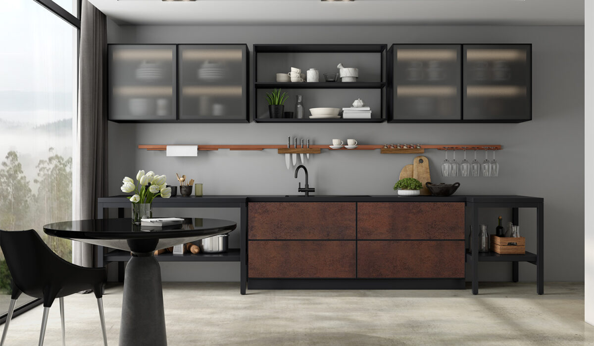 Cena 12_Neocomponentes_Cadre_Aerea_Horizon45+Neolith_Met Carvao+Met Cobre+ Acidato Preto+Iron Corten