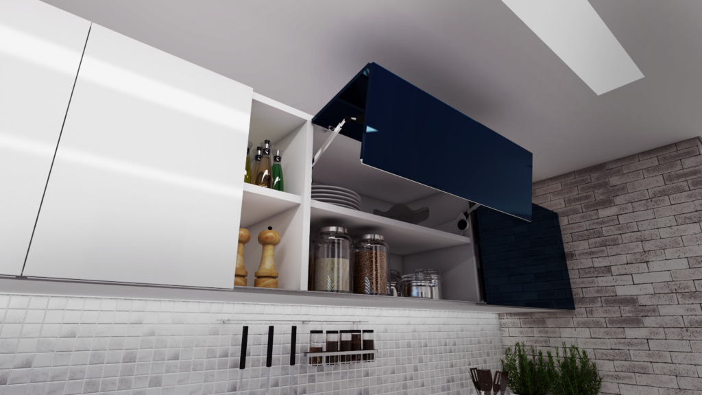 cozinha planejada com porta basculante de alumínio modelo 7106